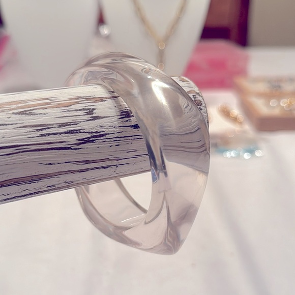 Clear Lucite Bangle Bracelet - Picture 3 of 6